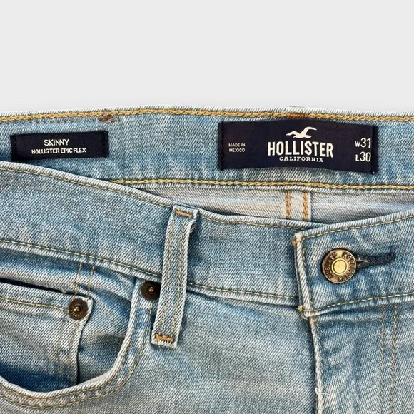 Hollister Skinny Jeans | Light Wash | Epic Flex | W31 L30 - Picture 5 of 7